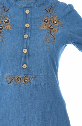 Embroidered Denim Dress Jeans Blue 88571-02