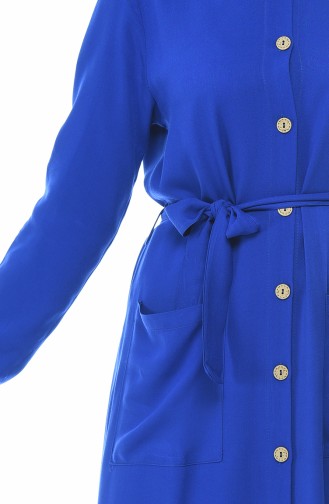 Saks-Blau Hijab Kleider 1202-04