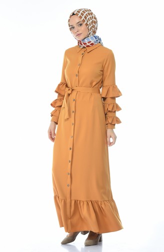 Mustard Hijab Dress 5039-05