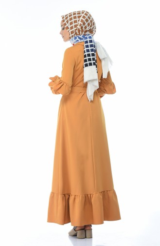 Mustard Hijab Dress 5039-05