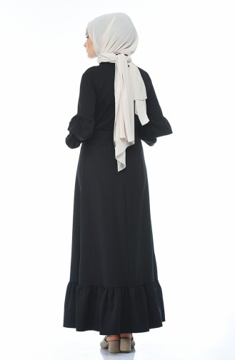 Schwarz Hijab Kleider 5039-07