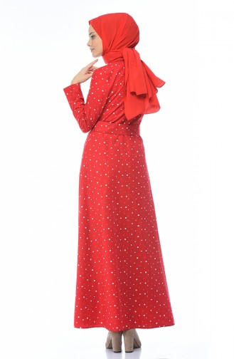 Rot Hijab Kleider 60051-01