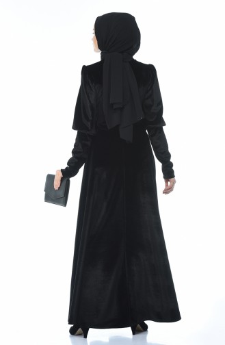 Schwarz Hijab Kleider 60053-01