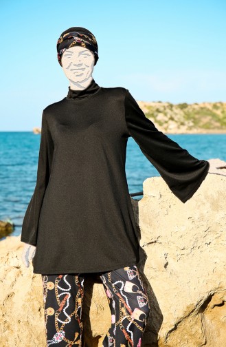 Spanish sleeve Hijab swimsuit Black 1946-01