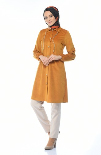 Velvet Buttoned Tunic Mustard 0433-02