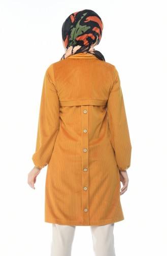 Velvet Buttoned Tunic Mustard 0433-02