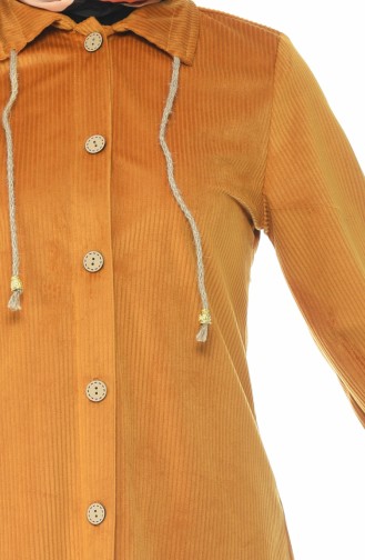 Velvet Buttoned Tunic Mustard 0433-02