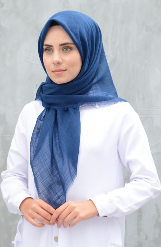 وشاح قطني سادة نيلي 901529-14