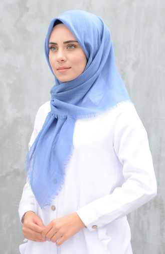 Plain Cotton Scarf Light Blue 901529-17