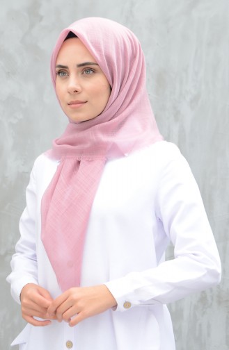 Düz Flamlı Pamuksu Eşarp 901529-20 Koyu Pembe