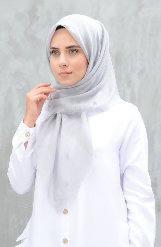 Plain Cotton Scarf Light Gray 901529-25