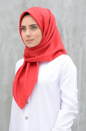 Plain Cotton Scarf Red 901539-04