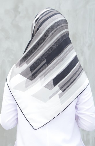 Karaca Sentetik İpek Twill Eşarp 90603-02 Siyah Beyaz