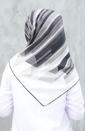 Karaca Sentetik İpek Twill Eşarp 90603-02 Siyah Beyaz