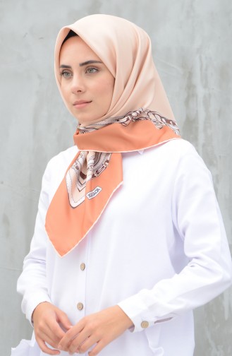 Karaca Sentetik İpek Twill Eşarp 90604-04 Somon Turuncu