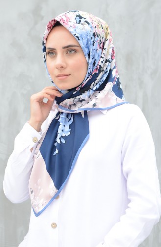 Karaca Echarpe Rayon a Motifs 90607-08 İndigo Poudre 90607-08