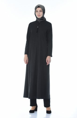 Zippered Abaya Black 2091-02