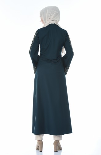 Abaya Brodée 2134-03 Vert emeraude 2134-03