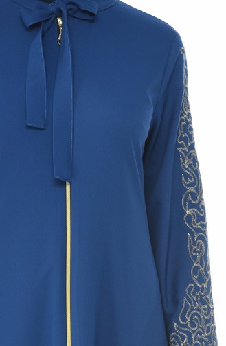 Embroidery Detailed Abaya Indigo 2134-06