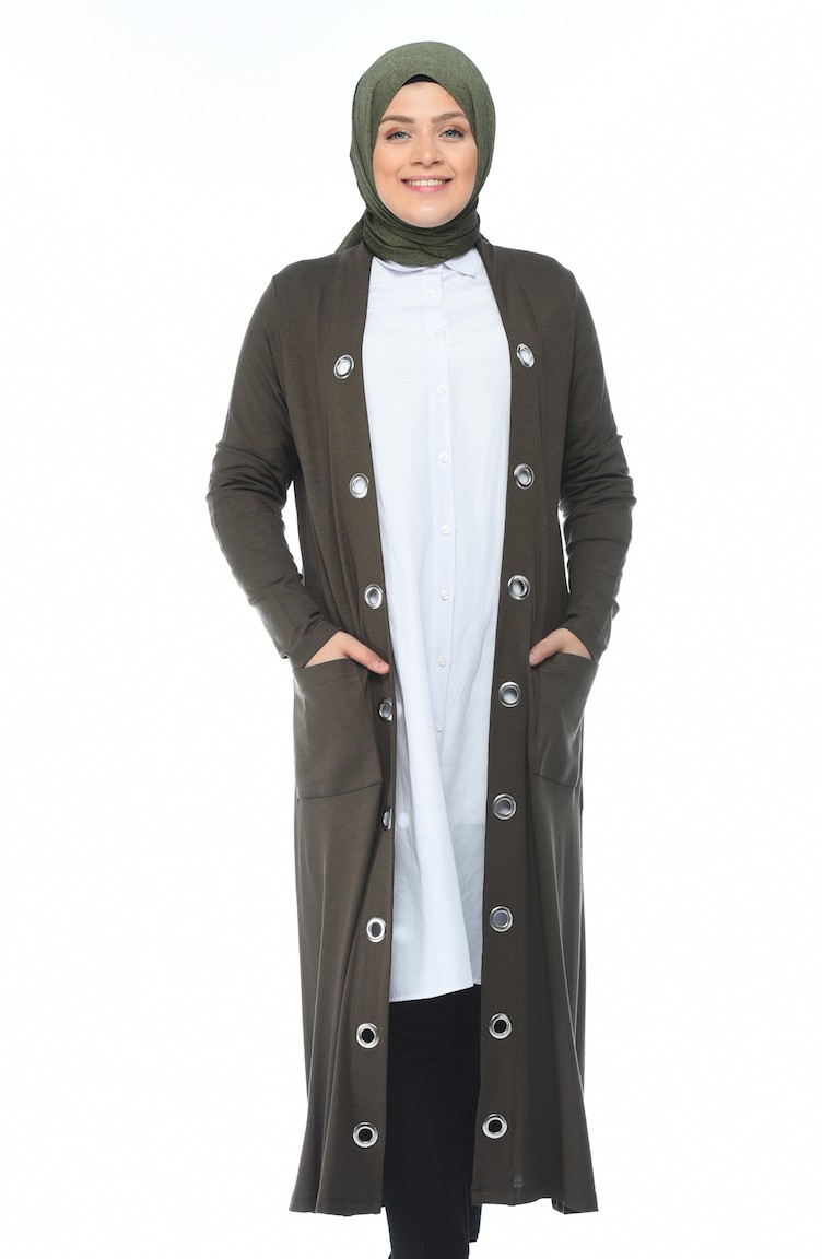 long cardigan khaki