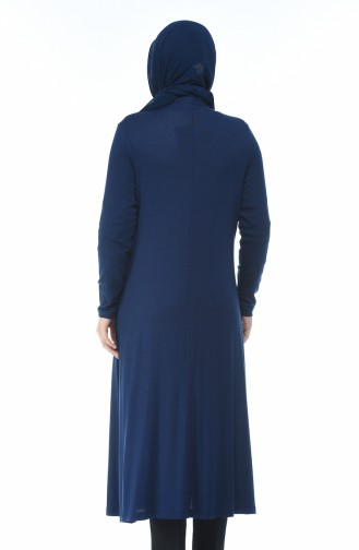 Long Gilet Grande Taille 4028-04 Bleu marine 4028-04