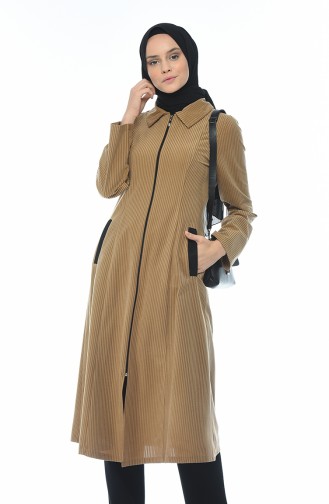 Velvet Zippered Cape 0098-01 Beige 0098-01