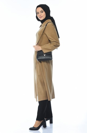 Velvet Zippered Cape 0098-01 Beige 0098-01