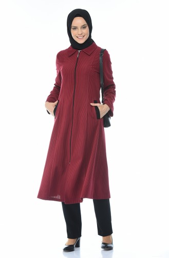 Velvet Zippered Cape 0098-02 Claret Red 0098-02