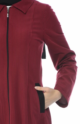 Velvet Zippered Cape 0098-02 Claret Red 0098-02