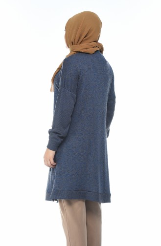 Big Size Tricot Sweater Indigo 8003-02