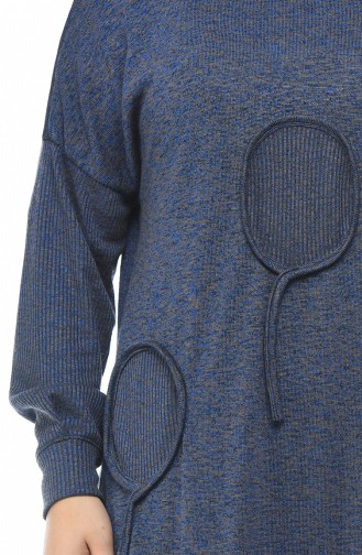 Big Size Tricot Sweater Indigo 8003-02