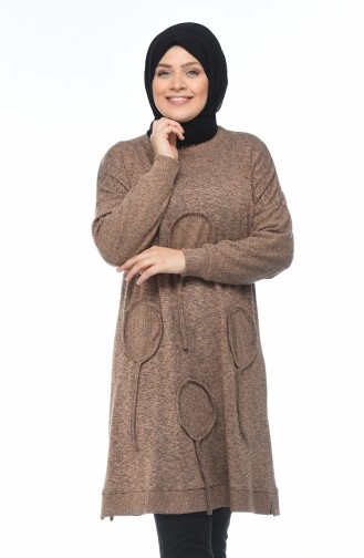 Big Size Tricot Sweater Mink 8003-03