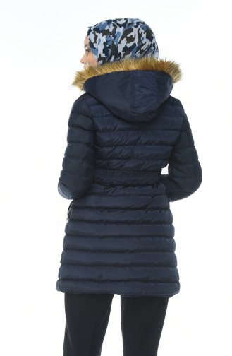 Hooded Inflatable Coat Navy Blue 0097-04