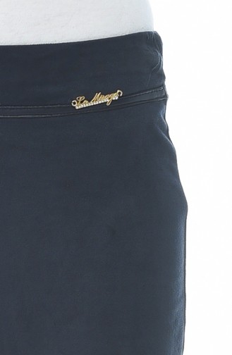 Suede Wide Trousers Navy Blue 5K1500500-03