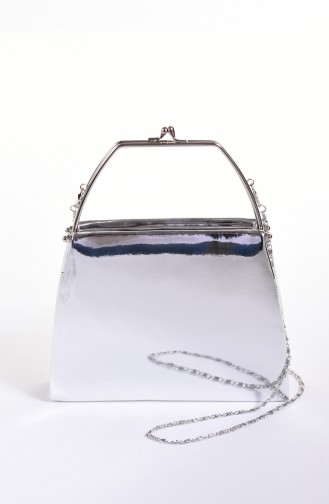 Sac de Soirée Pour Femme 0509-04 Argent Gris 0509-04