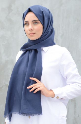 Woven Cotton Shawl Navy Blue 99249-01