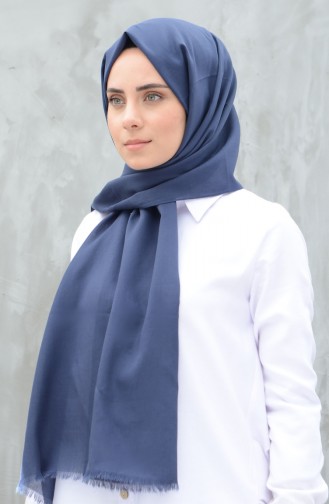 Woven Cotton Shawl Navy Blue 99249-01