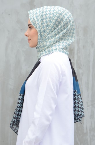 Patterned Cotton Shawl Petrol Blue 95298-10