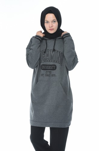 Baskılı Sweatshirt 1588-04 Koyu Gri 1588-04