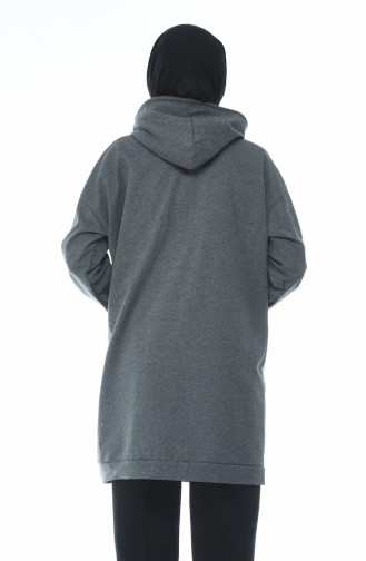 Baskılı Sweatshirt 1588-04 Koyu Gri 1588-04