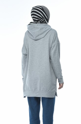 Kapüşonlu Sweatshirt 6388-02 Gri 6388-02