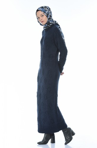 Tricot Dress Navy Blue 0930-01