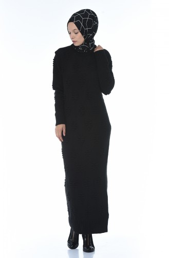 فستان تريكو أسود 0930-03