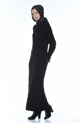 Triko Elbise 0930-03 Siyah