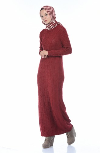 Claret Red Hijab Dress 1908-10