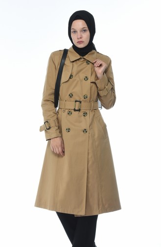Trench Coat a Boutons 6713-01 Moutarde 6713-01