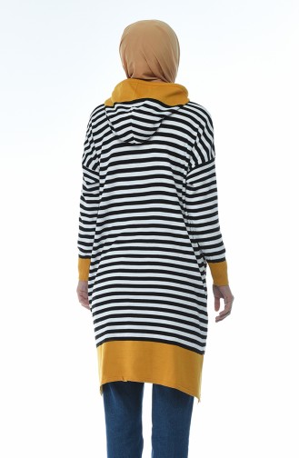 Thin Tricot Striped Tunic Mustard 1350-03