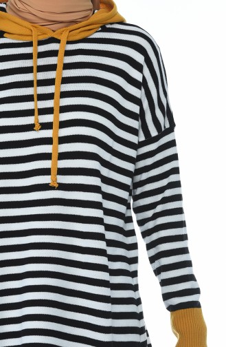 Thin Tricot Striped Tunic Mustard 1350-03