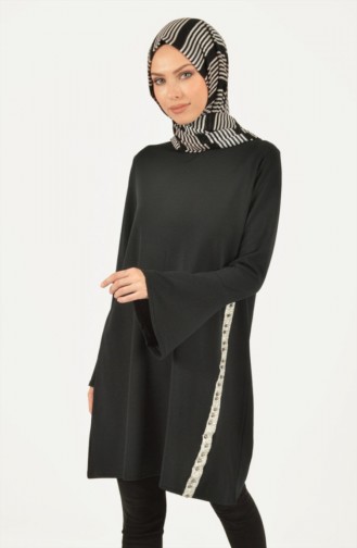 Ribbon Detailed Tunic Black 1447-01