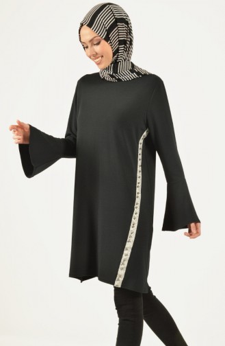 Ribbon Detailed Tunic Black 1447-01